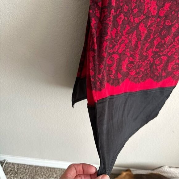 Michael Kors Cinnabar Red Umbria Lace Print Stretch Matte Jersey Sheath Dress M - Picture 6 of 8